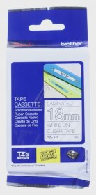 Brother Colour Cartridge - Tze145 Label Tape White On Transparent 18mm-8m Laminated Brother