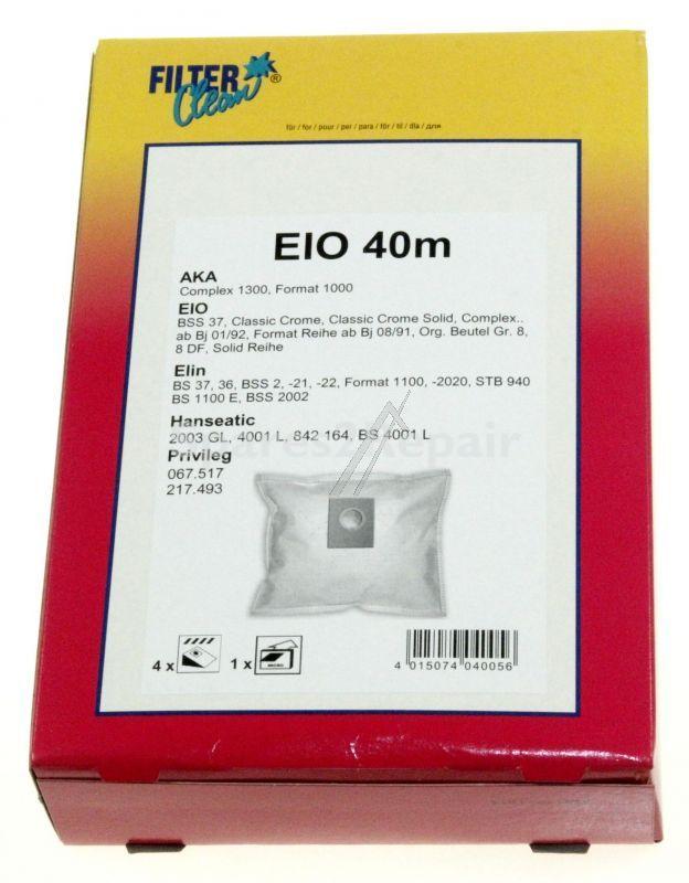 Filterclean Vacuum Cleaner Bags - Eio40m Fle021-k Dust Bags X 4 + 1