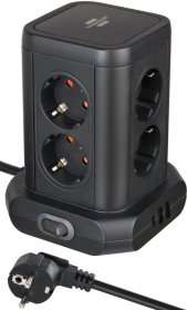 Brennenstuhl 8 Way Socket Outlet Switch - 1153560010 Socket Tower 8-way 45° Arrangement 2×usb-a & 1×usb-c Pd