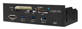 Logilink Hub-usb - Ua0341 5 25" Multifunction Panel With 6-slot Card Reader