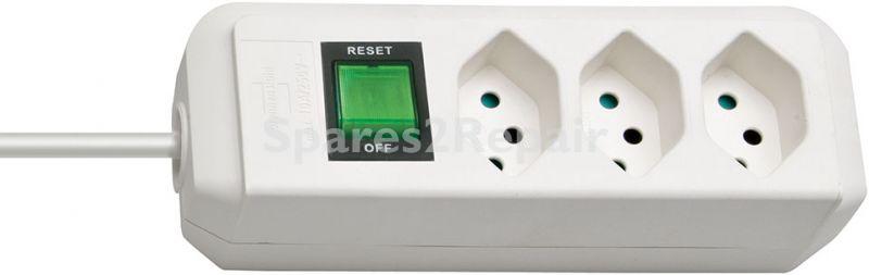 Brennenstuhl Three-way Plug Adaptor - Eco-line Steckdosenleiste Mit Schalter 3-fach Weiss 2m *ch*