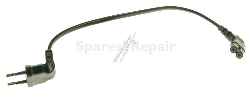 Compatible Euro Power Supply Cable - Euro Power Supply Cable Angled Black 0 3m