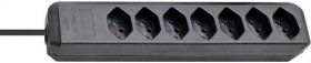 Brennenstuhl Seven-way Trailing Socket - Eco-line Steckdosenleiste 7-fach Schwarz 2m *ch*