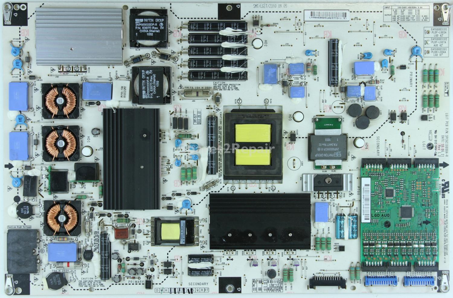 LG 42LE4900 - PSU - EAY60803102 - 3PCGC10008A-R - Rev 1.2 - PLDF-L907A