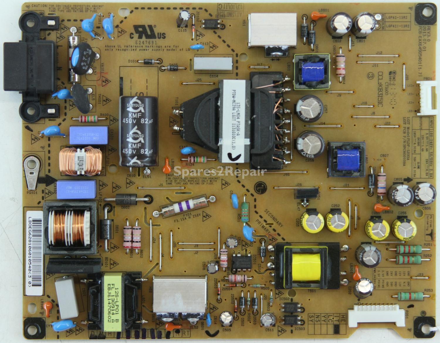 LG 42LA520V - PSU - EAY62810601 - EAX64905401 (1.7) - REV3.0 - LGP42-13R2 - PLDF-L233A - 3PCR00109A - KB3151C