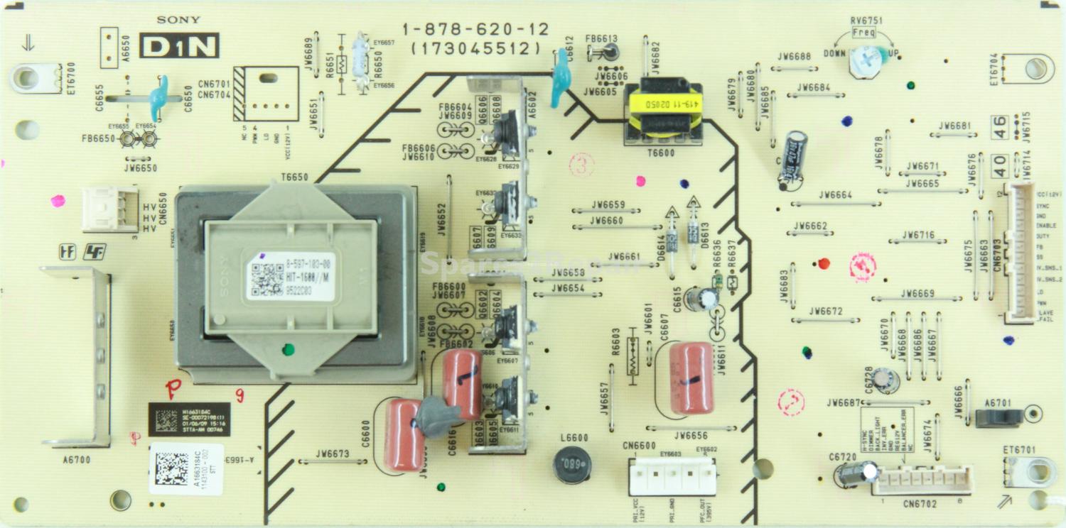 Sony KDL-40Z5500 - Sub PSU - 1-878-620-12 - 173045512 - A1663184C - D1N