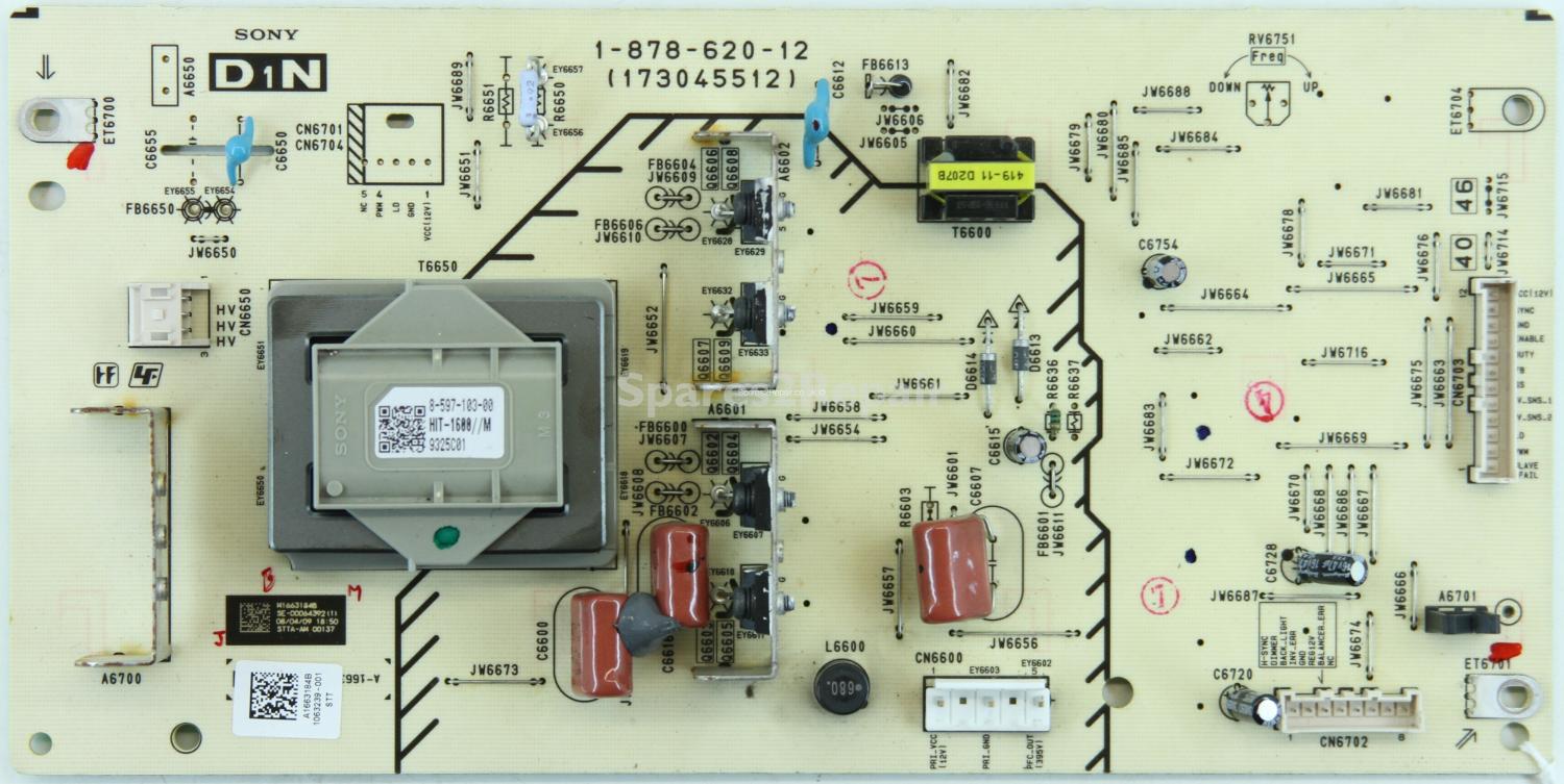 Sony KDL-40Z5500 - Sub PSU - 1-878-620-12 - 173045512 - A1663184B - D1N